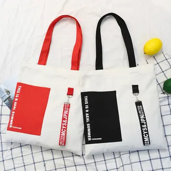 

fashion women letter printing panelled canvas shoulder bags 2019 new arrival fold over female students girls school handbags