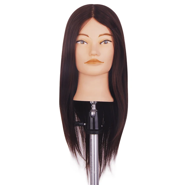 55cm 70 Real Human Hair Mannequin Heads Hair Training Doll Head Hair