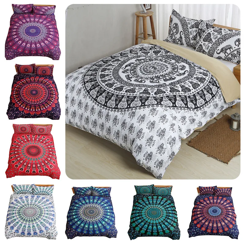 

Ms.O 3D Print Duvet Cover Set Mandala Ethnic Full Twin Queen King Size Morocco Indian Bedding Set Bohemian Bedroom Bed Linen