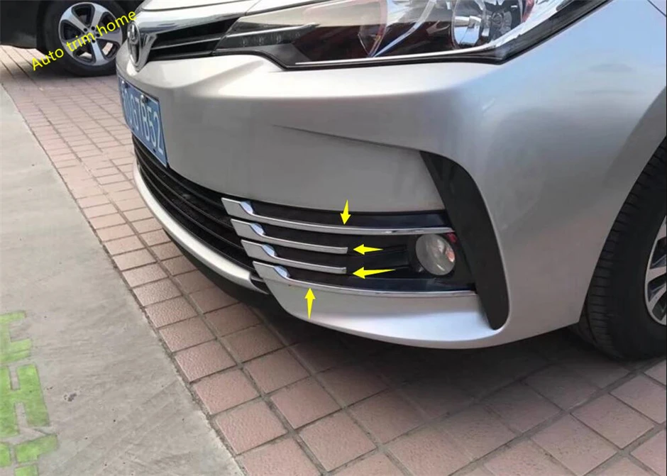 Chrome Front Head Fog Lights Lamps Eyelid Eyebrow Stripe Cover Trim For Toyota Corolla 2017 2018 ABS Auto Accessories | Автомобили и