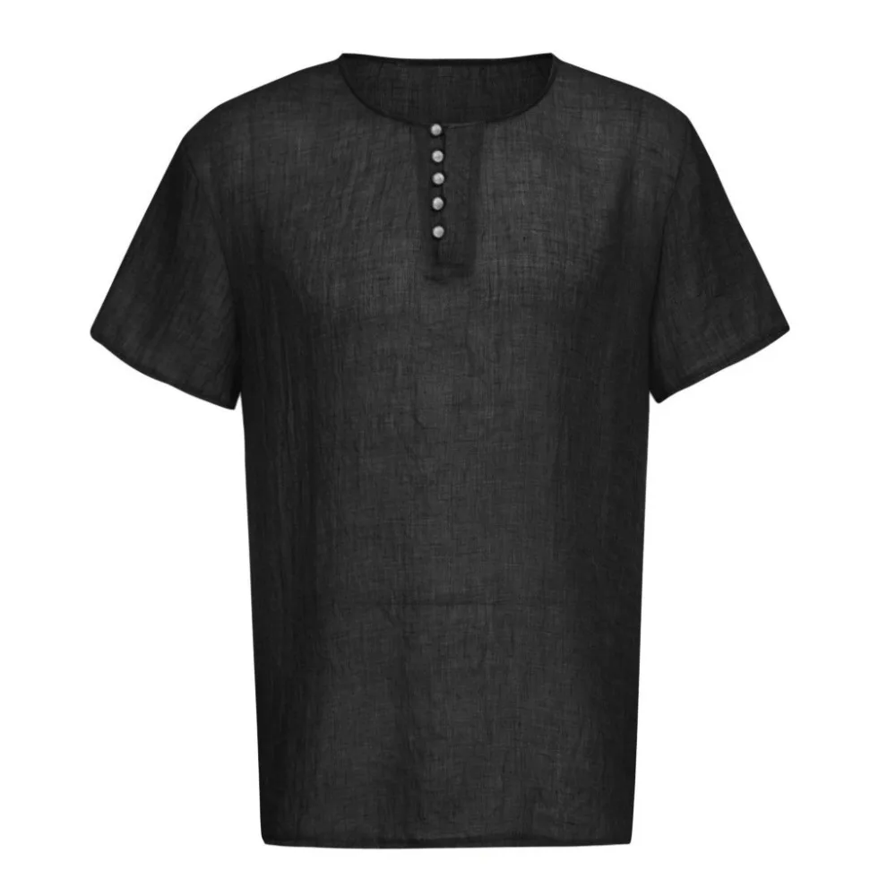 Летняя рубашка Camisa Social Masculina, мужские хлопковые льняные рубашки с коротким рукавом, одноцветные повседневные ретро рубашки на пуговицах, топы, мешковатая блузка