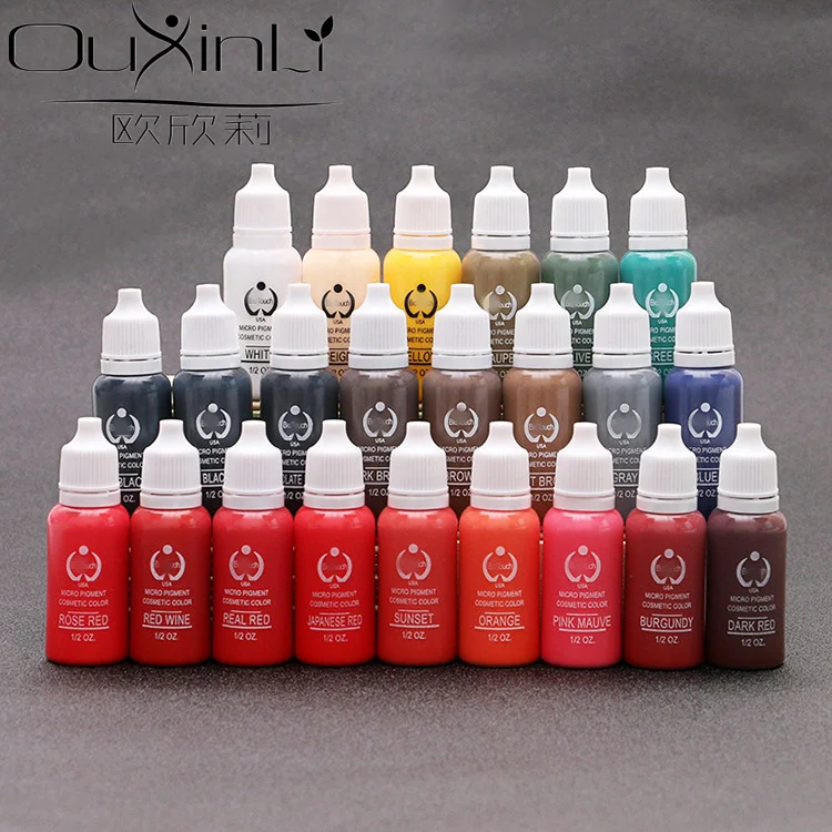 

100Pcs Ink Permanent Makeup Pigment 15Ml Cosmetic 23 Color Tattoo Ink Set Paint For Microblading Eyebrow Lip Body Makeup