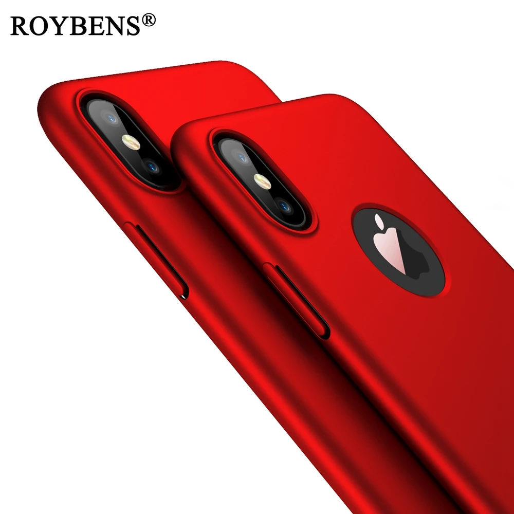 

Luxury Ultra Thin Hard PC Case For Apple iPhone X XS Slim Matte Full Back Armor Back Cover For iPhone X XS Case Logo Hole Shell