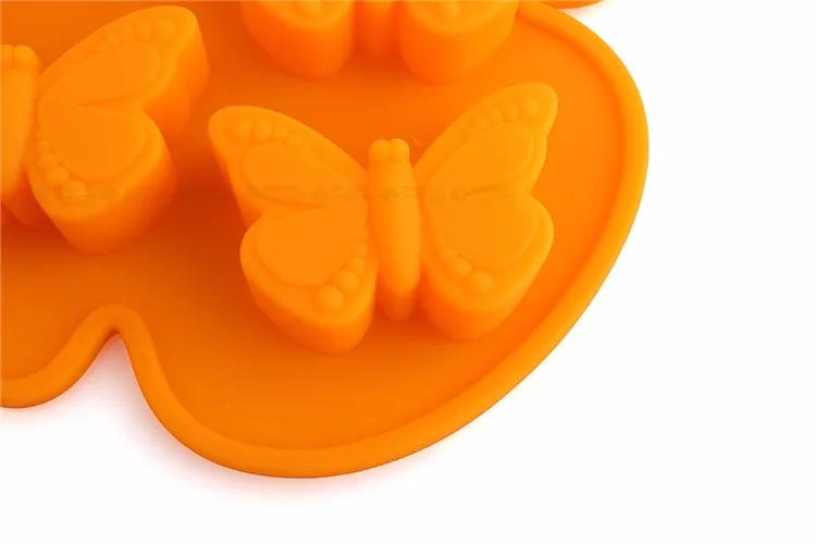 Delidge 1 шт. 8 отверстий 3D в форме бабочки Форма для торта силиконовая форма для конфет и шоколада форма для льда ручной работы форма для выпечки карамельный цвет