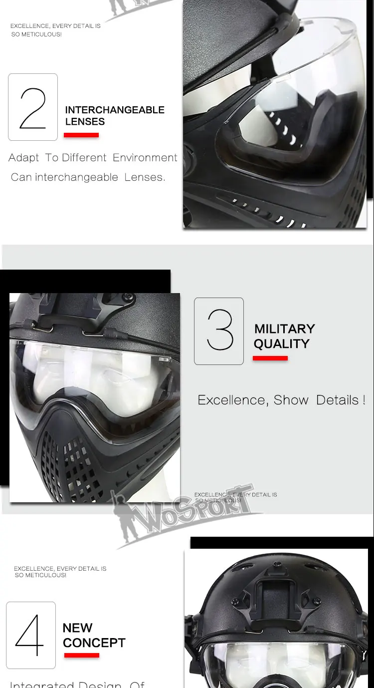 Тактический шлем с маской военный страйкбол армия WarGame Мотоцикл Велоспорт Охота езда на открытом воздухе