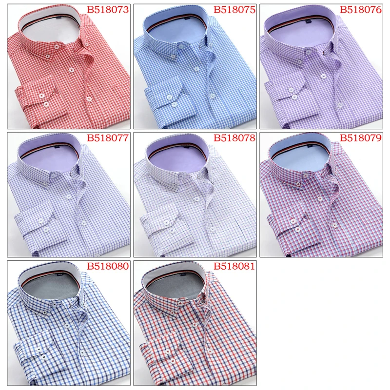 Ceny VROKNONew marka 2019 nowa wiosna i jesień Plaid koszula z klapą biznes rozrywka moda 100% bawełna praca biurowa mężczyźni Shirt16 styl