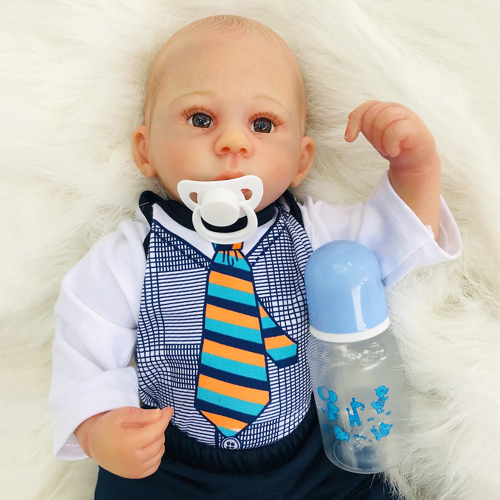 46cm soft Silicone Vinyl Reborn boy Baby Doll girl Toys Lifelike 18inch alive Babies Dolls With Fashion clothes High-end gift