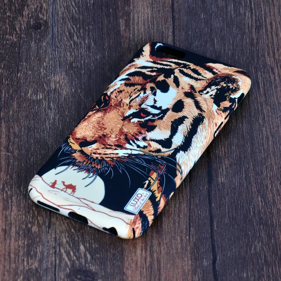Классический чехол с животными для iPhone 6 S гладкий жесткий накладка тигром волком