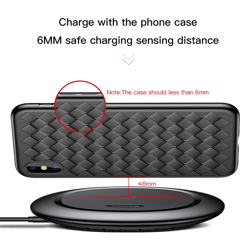 Baseus QI Беспроводное зарядное устройство для iPhone X 8 Samsung Galaxy S9 S8 мобильный телефон
