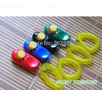 

300pcs/lot * clickers pet dog cat horse bird click obedience clicker Training Trainer with strap (poly bag packing)