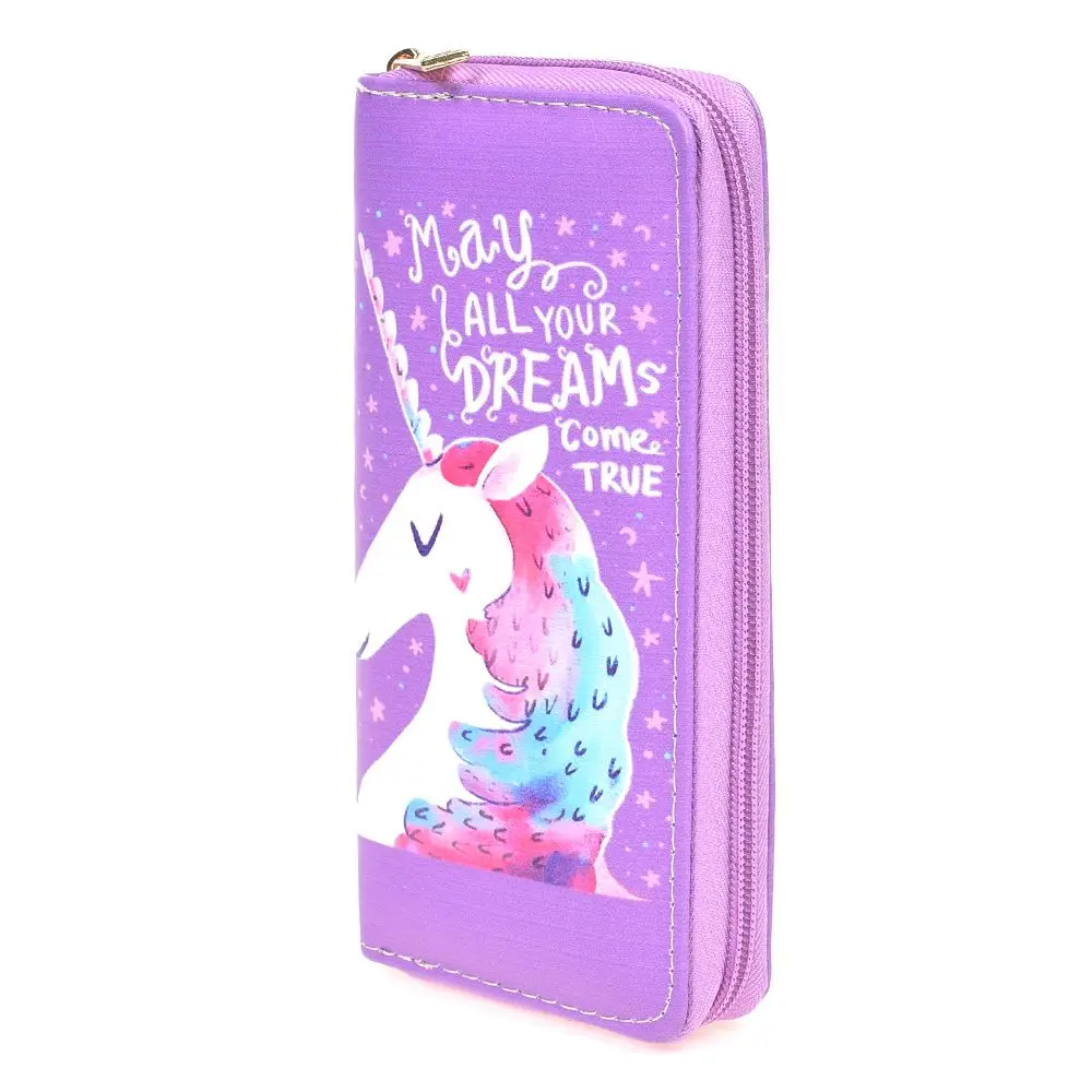 

Cartoon Printed Unicorn Women Long Wallet Female Long Clutch Zipper Coin Purse Card Holder Phone Bag Pencil Case Bag