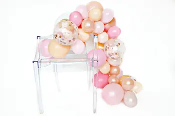 

Rose Gold DIY Balloon Garland Kit - 30 balloons mixed Rose Gold,Blush,Pink,blush,peach,clearconfet.free air pump,string,glu