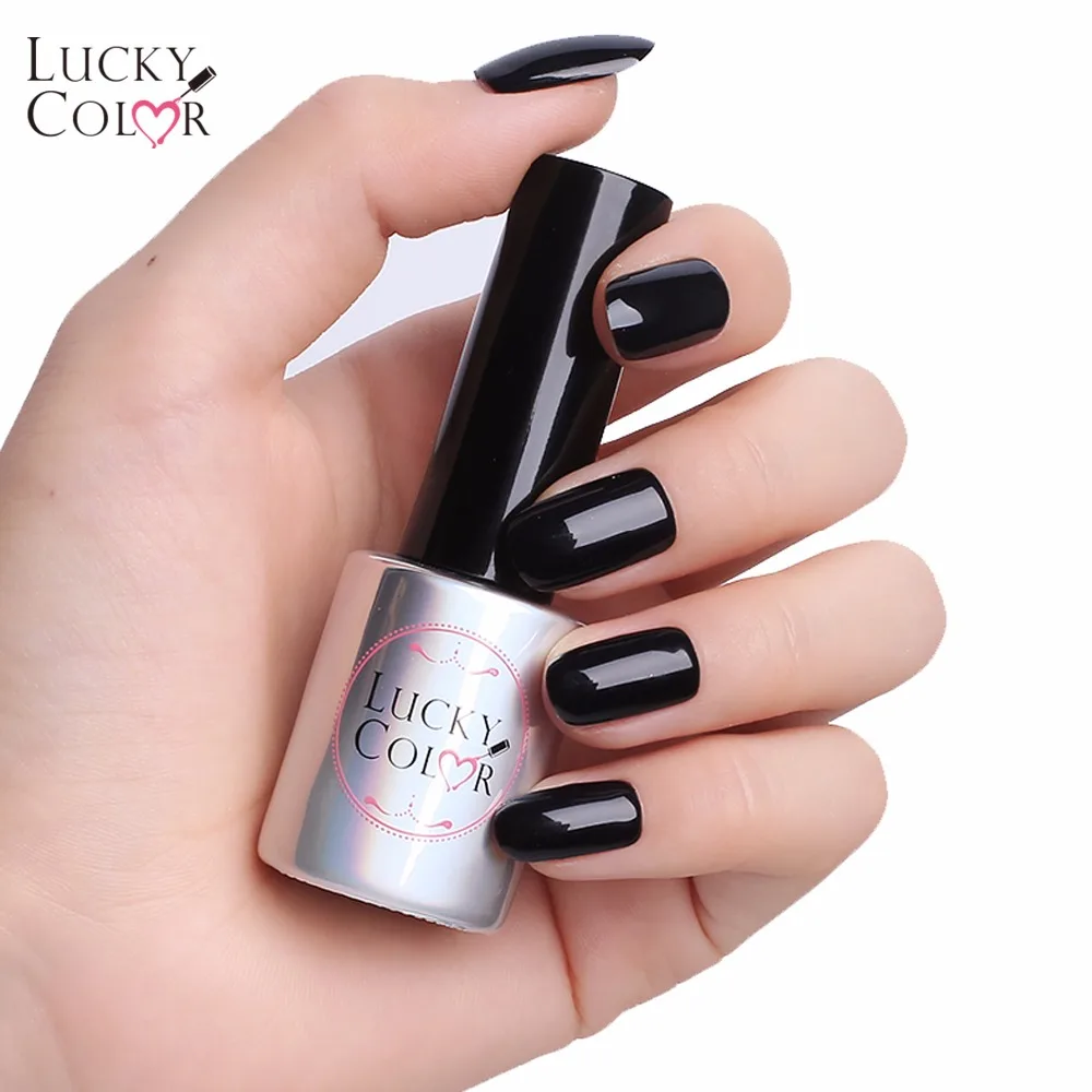 Lucky Color Black Gel Nail Polish High Quality Long lasting Soak Off UV