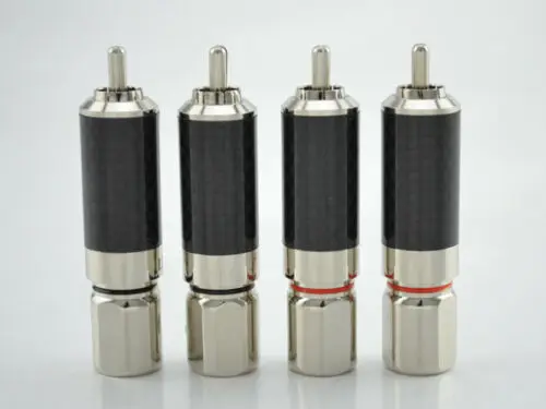 

4pcs Hi-End Audio rhodium plated Carbon Fiber audio rca plug