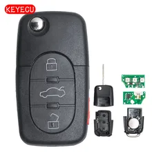 Keyecu 3 1 Button Flip Key Remote Control Fob 315MHz with ID48 Chip for VW Beetle
