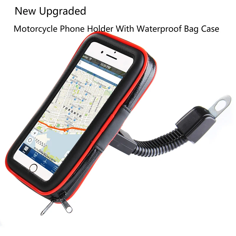 Fimilef Motorcyle Car Rearview Mirror Mount Bag Phone Holder Phone GPS Waterproof Case Phone Bag Stand Waterproof Touch Screen (1)