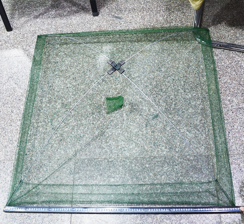 60x60cm 80x80cm 100x100cm Square Fishing Landing Net Trap Network for Catching Shrimp Crab Small Fishes Fishing Tool (8)