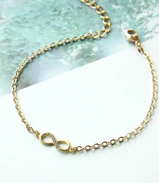 Famous Brand Gold Tiny Infinity Bracelet Bridesmaid Gift Friendship Famous Brand Gold Tiny Infinity Bracelet Bridesmaid Gift Friendship Wedding Jewelry