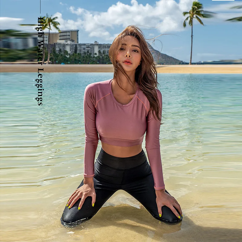 

Rash Guard Women Swimsuits Swimwear Surfing Clothing Surf Suit Saida De Beach Rashguard 2019 Korean Swimsuit Long Sleeve Three
