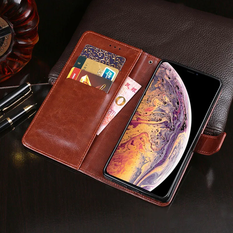 Винтажный глянцевый кожаный чехол бумажник с откидной крышкой для iPhone Xs Max Xr X 8 7 6