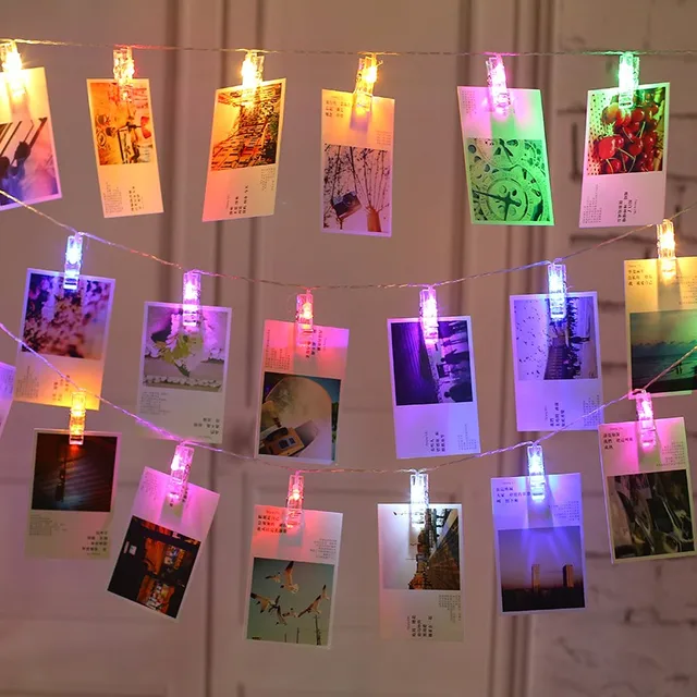 2M 3M 4M LED Garland Card Photo Clip String Lights for New Year Christmas Festival Party Wedding Lamp Home Decoration led light