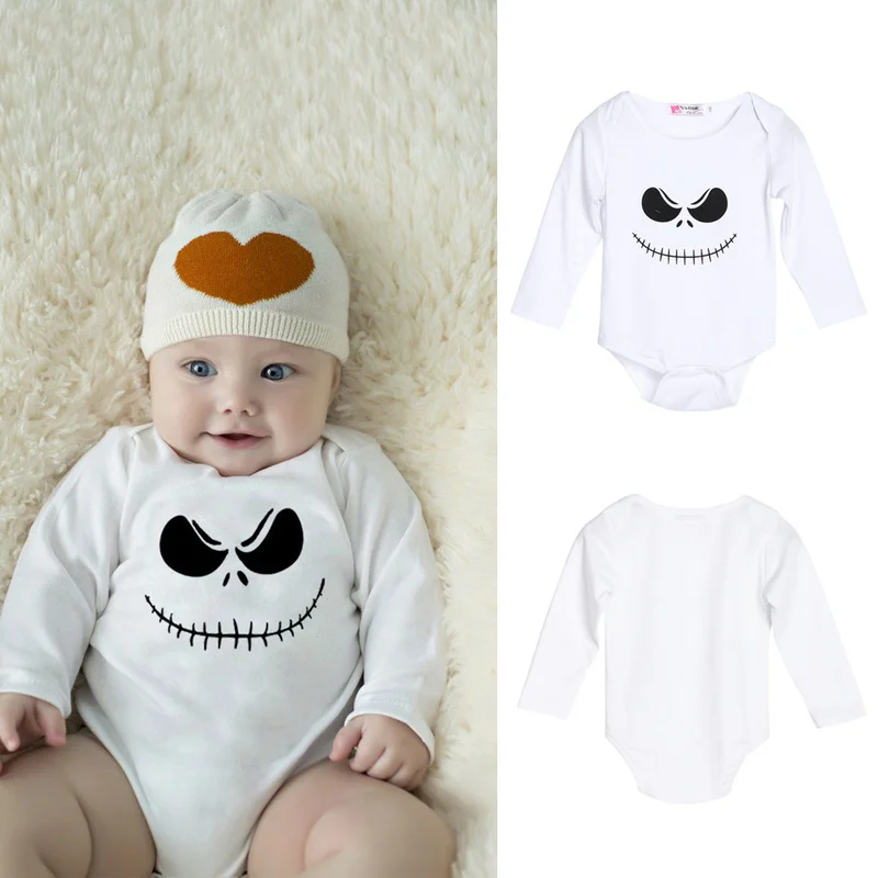 

0-24M Costume for Newborn Girls & Boys Winter Long Sleeve Bodysuits Cotton Infant Smile Funny Baby Bodysuit Toddler Dress Up