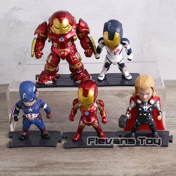 

5pcs/set Avengers Iron Man Captain America Thor Hulkbuster PVC Figures Car Decoration Dolls Kids Toys Gift