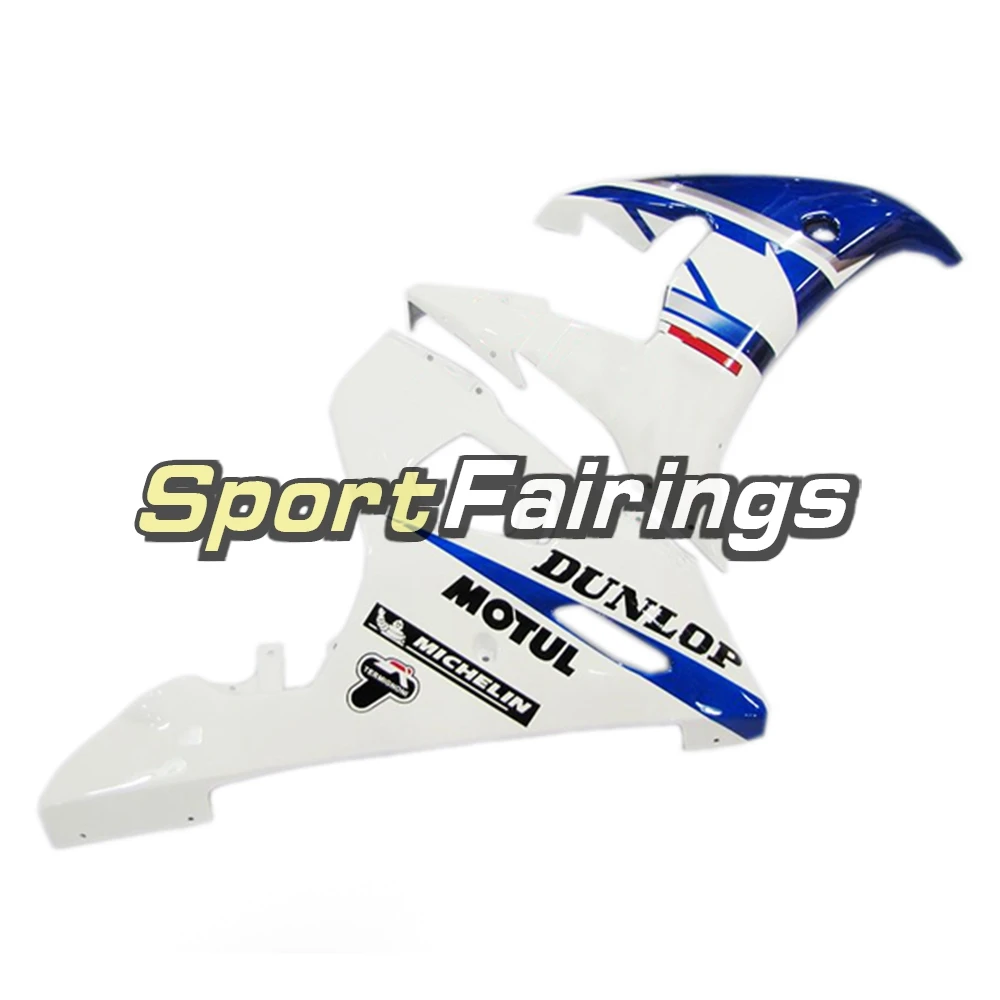 YZF-R6 2005 Полный обтекатели для YAMAHA YZF600 R6 Год 2005 мотоциклетный обтекатель abs комплект кузовные Обтекатели Глянец сине-белые тела Наборы