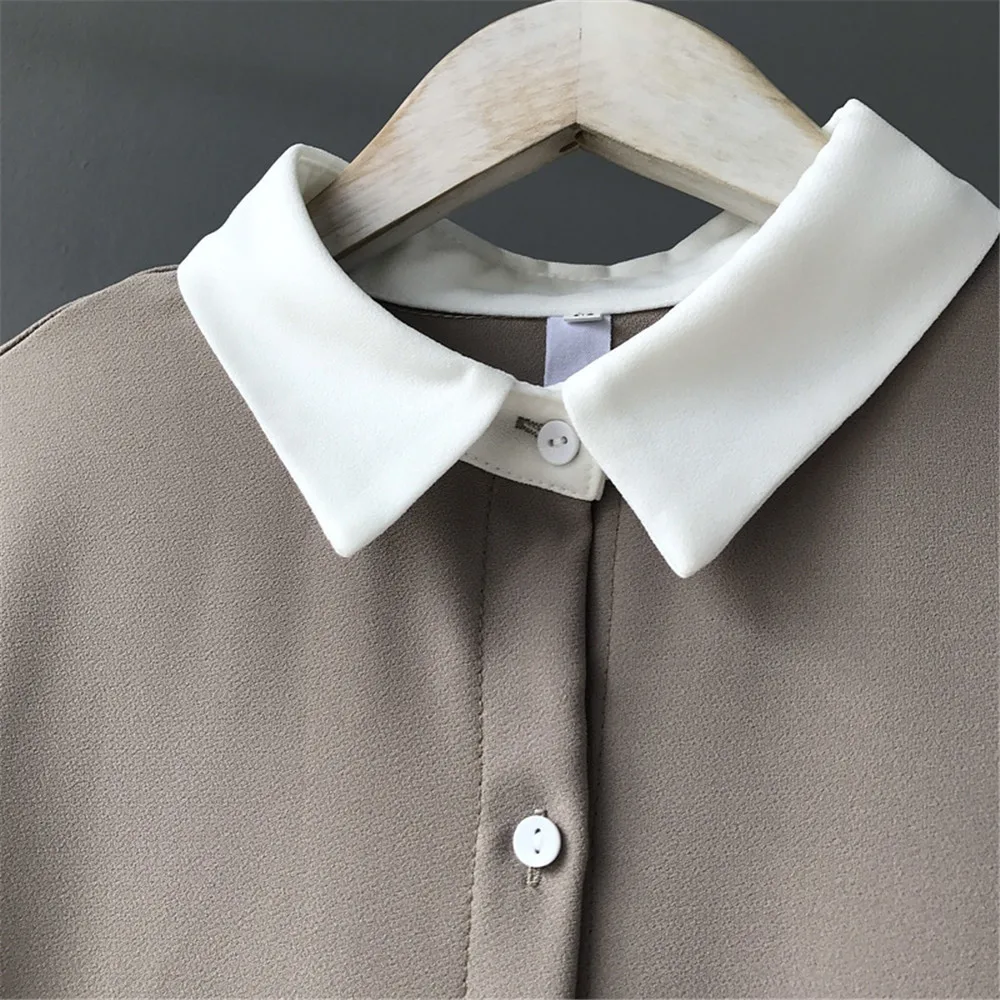 High quality Breathable Chiffon Office Blouse For Women 2018 Spring Long sleeve women working blouse Fashion Slim Lady Tops (8)