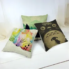 New cotton Linen cushion cover cartoon totoro Print Cushion Home Sofa Car Decorative Pillow case almofadas cojines New cotton Linen cushion cover cartoon totoro Print Cushion Home Sofa Car Decorative Pillow case almofadas cojines