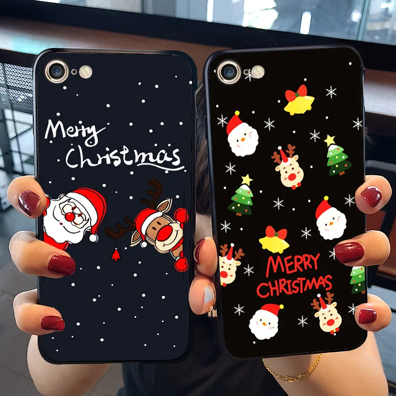 Рождественский чехол IIOZO для телефона iPhone 7 8 Plus 6 6S X XS XR Max новогодний мультяшный