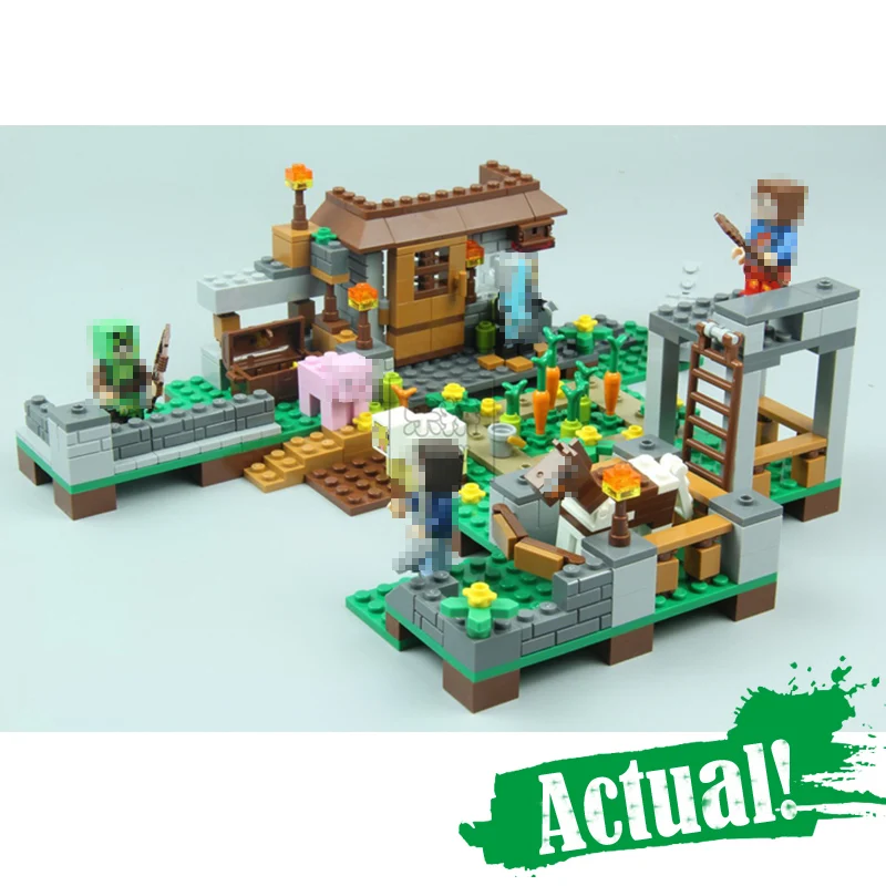 

Minecraft Figures Building Blocks War Horse City 4 in 1 My World Educational Children Toys Compatible LegoINGly Bricks DIY kids