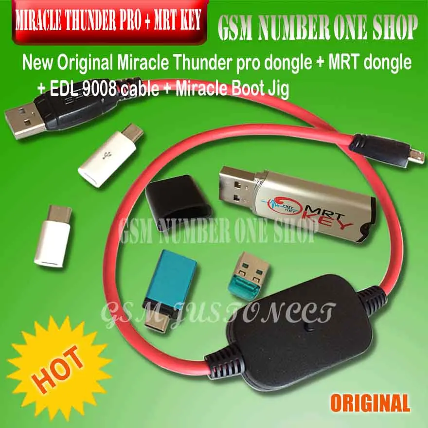 

New Original Miracle Thunder pro key+ MRT dongle +GPG xiaomi9008 cable +Miracle Boot Jig Free Shipping