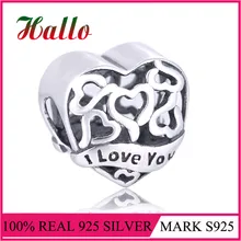 Ювелирные изделия подвеска в форме сердца Подвеска бусина для стерлингового серебра Прата 925 оригинальные браслеты материал для изготовления украшений