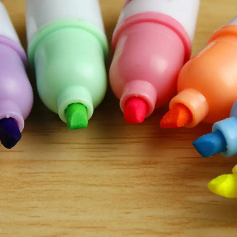 6 шт./лот капсулы для нанесения хайлайтера витамины маркер для выделения цветные ручки Канцтовары офисный школьный поставки милые Выделите ручки