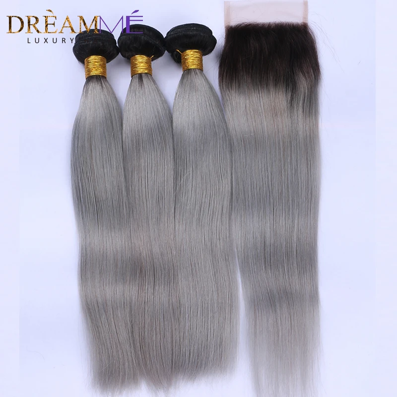 1b green human hair extension with lace closure (1)