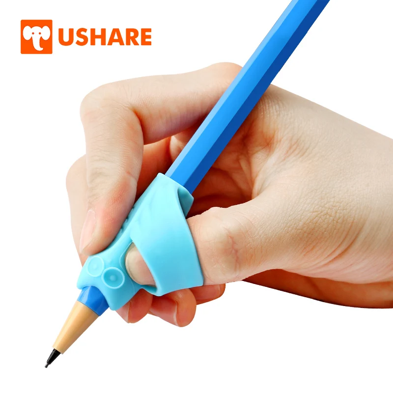 

USHARE Owl Soft Pencil Grips 4pcs Set Pen Grips Holder Correct Pencil Grips Silicone For Kids Writing School Stationery Supplies