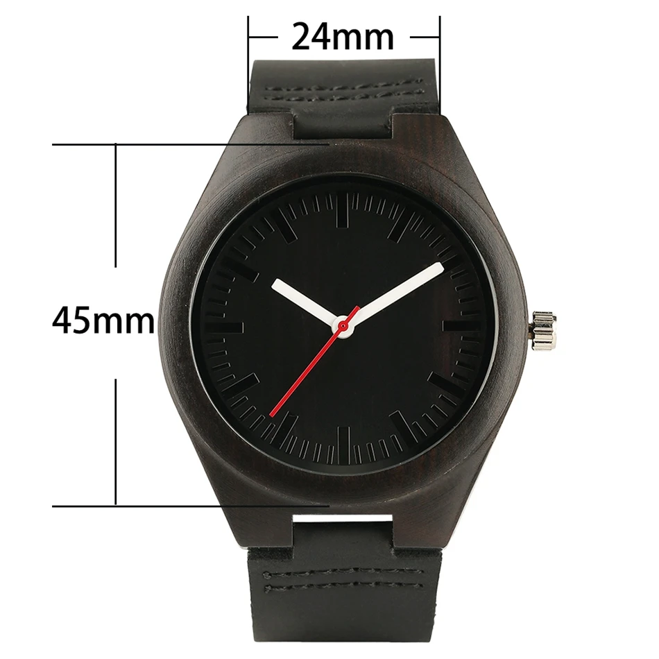 YISUYA Creative Bamboo Watches Men Red Secondhand Quartz Women Female Wrist Watch Fashion Black Dial Elegant Leather Band Strap (8)