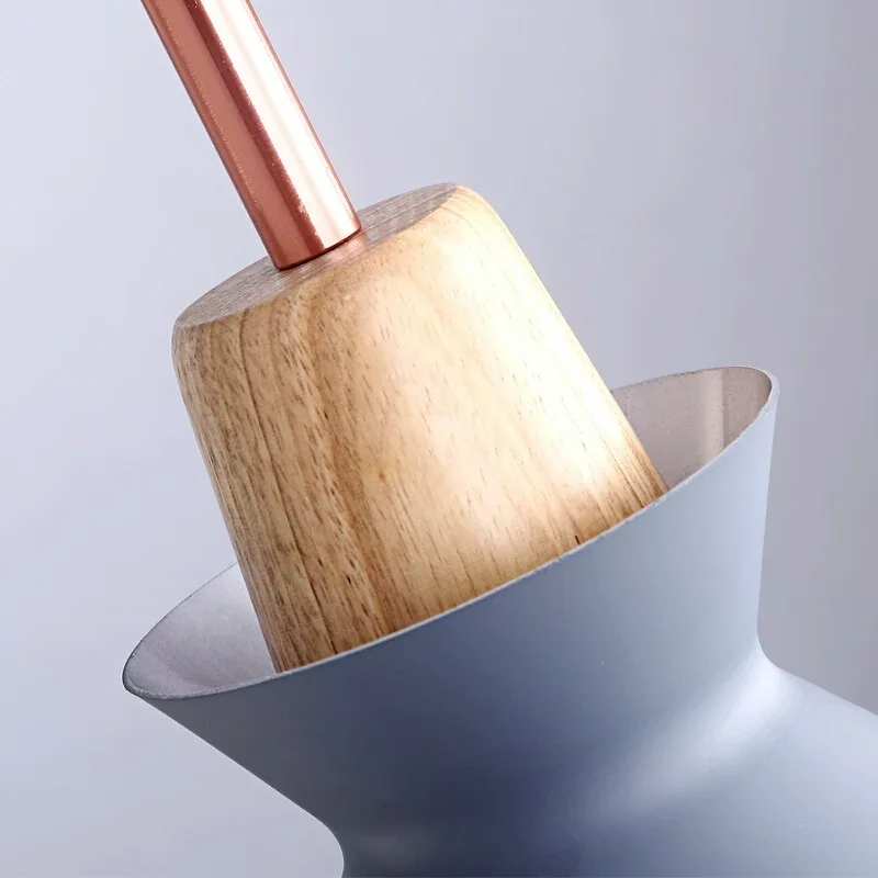 Creativo moderno de madera E27 lámpara colgante de arte luces Lamparas de aluminio colorida lámpara luminaria para la iluminación del hogar Creativo moderno de madera E27 lámpara colgante de arte luces Lamparas de aluminio colorida lámpara luminaria para la iluminación del hogar