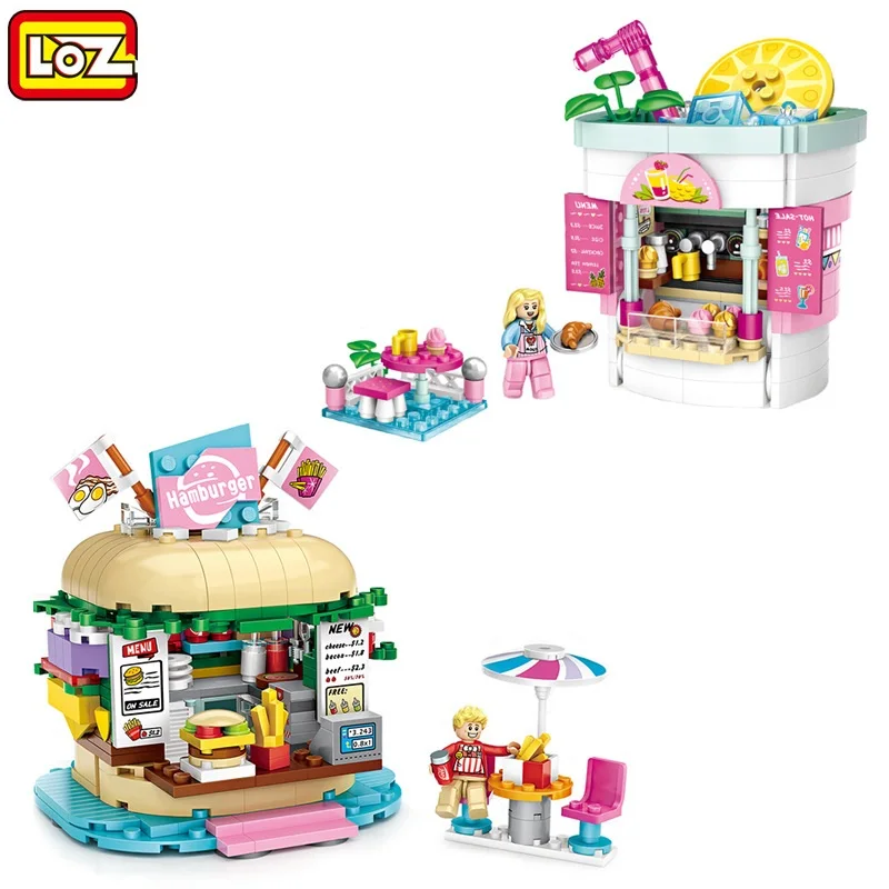 LOZ 1729 Amusement Park Drinking Shop 3D Model Small Mini Blocks Building Toy