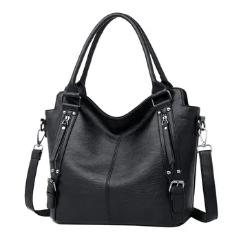 

Maison Fabre handbags Women Ladies Fashion Solid Large Capacity Tote Female Zipper PU Leather Shoulder Bags Big Luxury Handbags