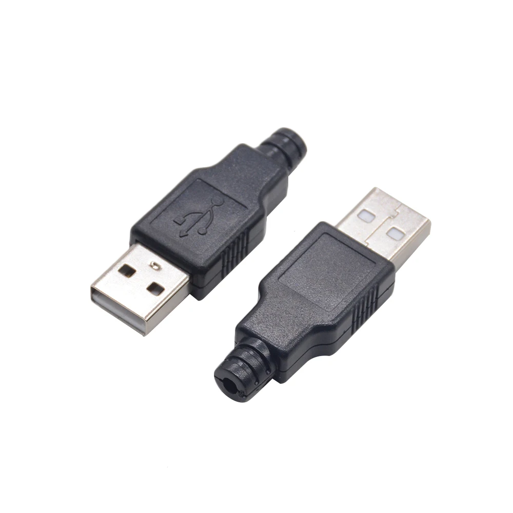 

5-10pcs IMC hot Type A Male USB 4 Pin Plug Socket Connector With Black Plastic Cover