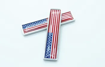 

5 Pairs Metal International USA Flags Car Emblem Badge Decorations 3D America Flag Car Tail Fender Styling Stickers