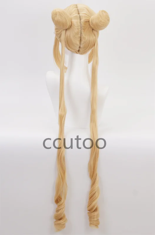 Сейлор Мун Косплей парики 120 см длинные золотые парики термостойкие синтетические волосы Perucas Косплей парик+ парик колпачок