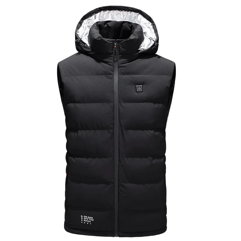 Открытый Рыбалка Лыжный Спорт Для мужчин Для женщин жилет с электроподогревом отопление жилет USB Термальность теплая одежда пуховая зимняя куртка - Цвет: Black