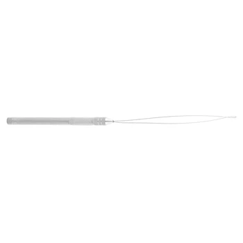 

Aluminum Hair Extension Loop Needle Threader Wire Pulling Hook Tool for Micro Rings Beads and Feathers