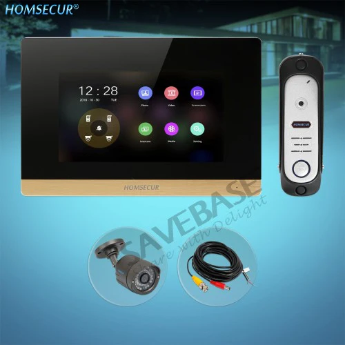 

HOMSECUR 7" AHD Video&Audio Smart Doorbell with 1.3MP CCTV Camera for Apartment BC051HD-S+BM716HD-G