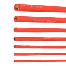 10 м красный силиконовый провод кабель 10/12/14/16/18/20/22AWG гибкий кабель с ПВХ изоляцией кабель в оплетке