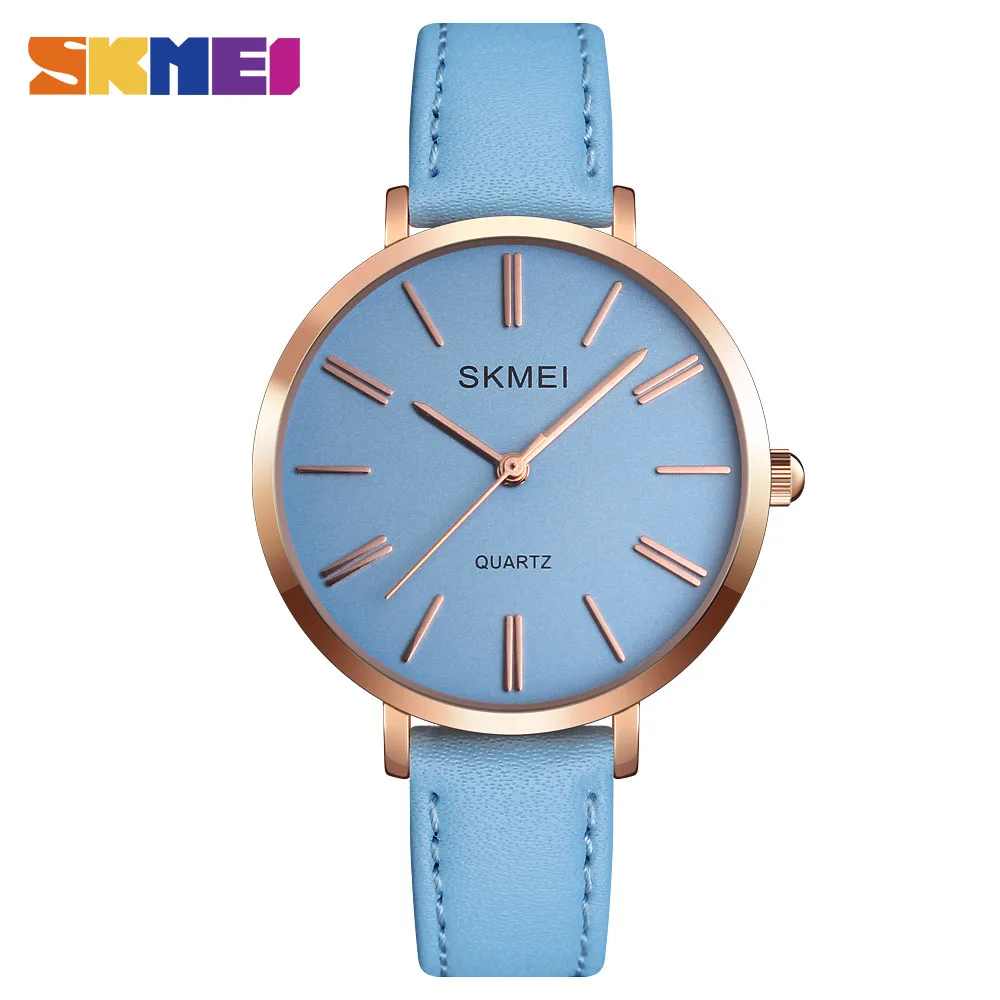 Skmei женские кварцевые montre femme классические часы с кожаным ремешком для отдыха