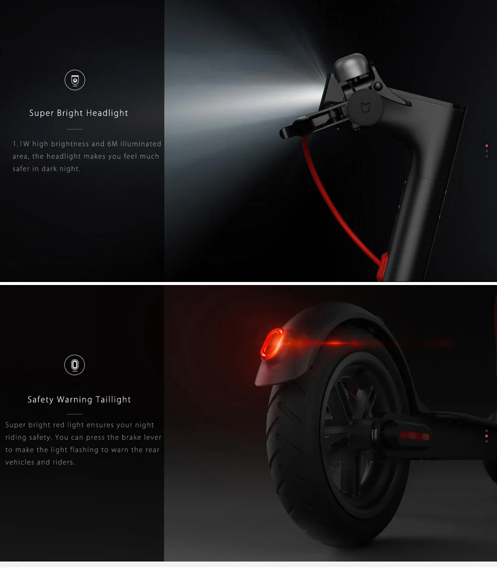 Xiaomi Mijia M365 Folding Electric Scooter E-ABS Technology Kinetic Energy Recovery System Cruise Control-6
